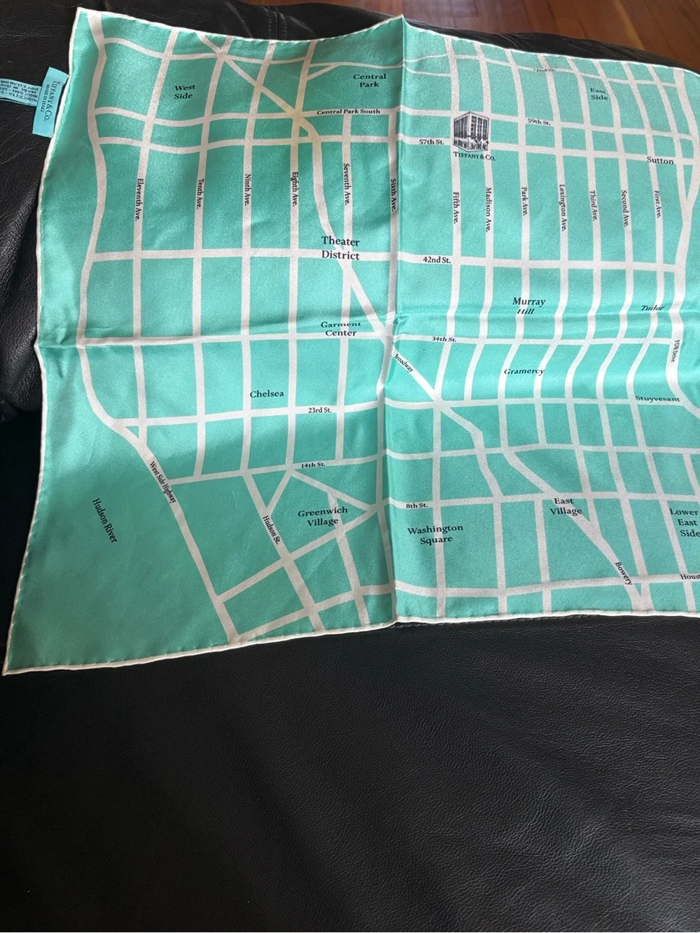Tiffany & Co. Map Print Silk Scarf